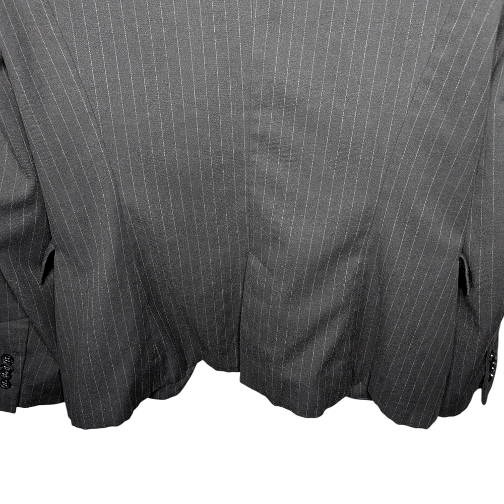 Zara Blazer Women's Large Black Pinstripe Tailored Structured Office Workwear - Picture 10 of 16